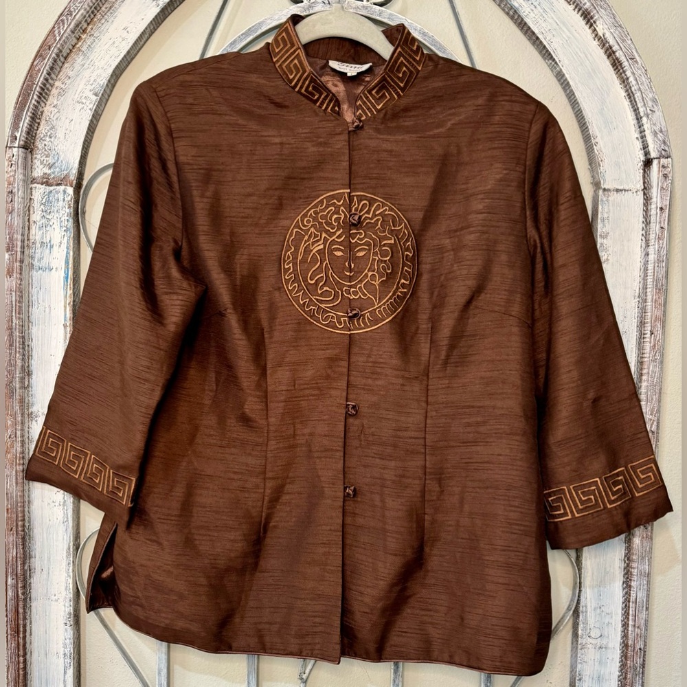 Vintage 3/4” Sleeve Chinese Blouse #1791